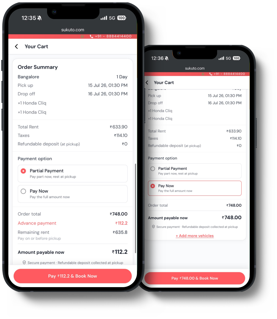Sukuto partial payment checkout